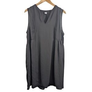 Old Navy Womens Empire Waist Lined Lace Detail Tank Dress sz L Black Knee Length